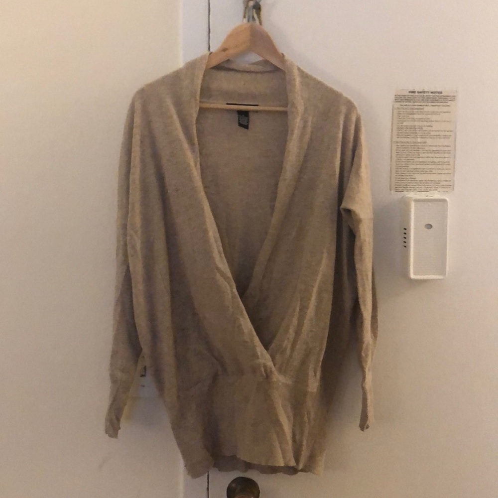 Tan over shirt sweater
